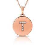 Load image into Gallery viewer, 14k Gold 9mm x 12mm Disc Initial Engraved Letter Necklace