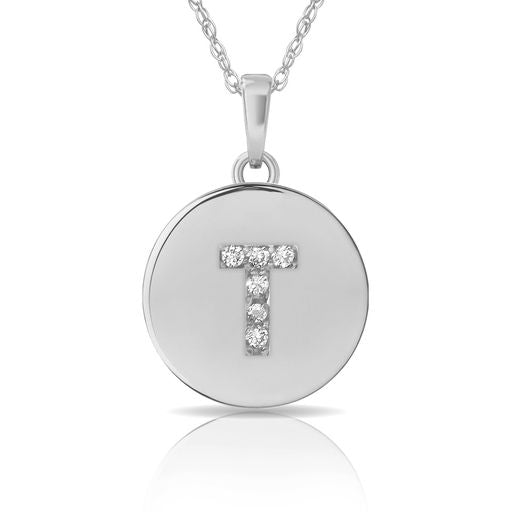 14k Gold 12mm x 18mm Disc with Initial Engraved Letter Necklace