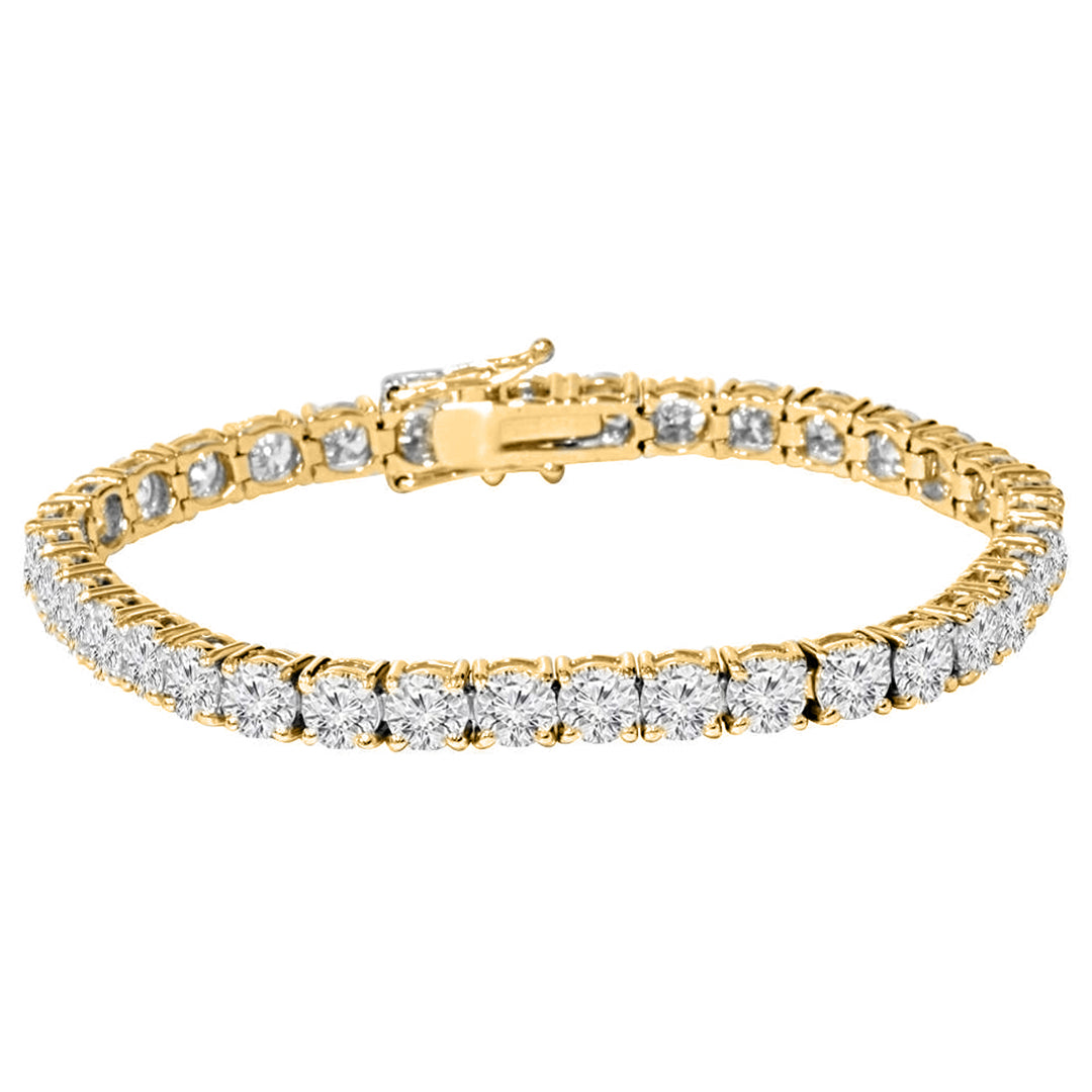Brilliance 4 Carat Natural Diamond Tennis Bracelet in 14K White Gold & Yellow Gold