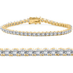 Load image into Gallery viewer, Brilliance 4 Carat Natural Diamond Tennis Bracelet in 14K White Gold &amp; Yellow Gold
