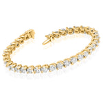 Load image into Gallery viewer, Dazzling 10.00 Carat Natural Diamond Tennis Bracelet in 14K Yellow Gold &amp; White Gold
