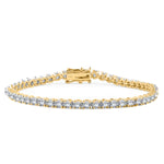Load image into Gallery viewer, Sparkling 5 Carat Natural diamond Round Brilliant Tennis Bracelet in 14K Yellow Gold &amp; White Gold
