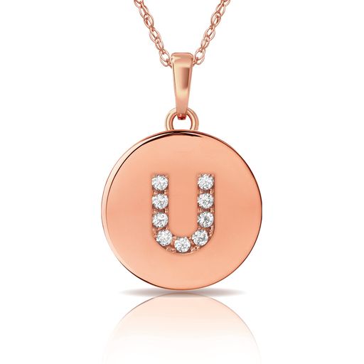 14k Gold 12mm x 18mm Disc with Initial Engraved Letter Necklace