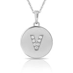 Load image into Gallery viewer, 14k Gold 9mm x 12mm Disc Initial Engraved Letter Necklace