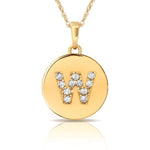 Load image into Gallery viewer, 14k Gold 12mm x 18mm Disc with Initial Engraved Letter Necklace