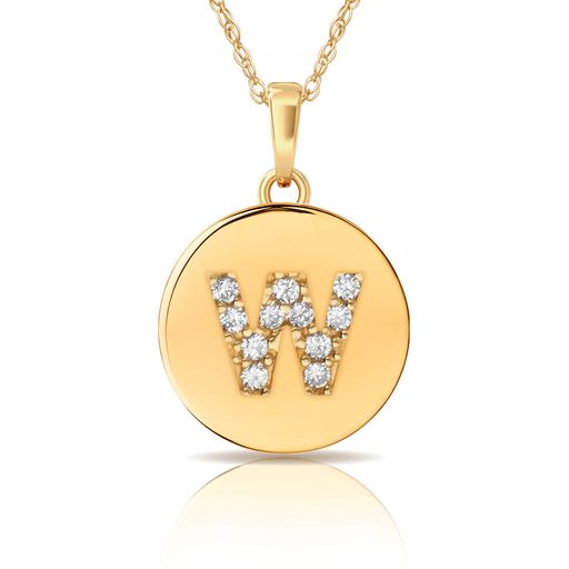 14k Gold 12mm x 18mm Disc with Initial Engraved Letter Necklace