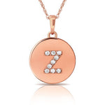 Load image into Gallery viewer, 14k Gold 12mm x 18mm Disc with Initial Engraved Letter Necklace
