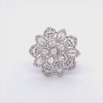 Load and play video in Gallery viewer, Exquisite 18k White Gold Diamond Flower-Shaped Leaf Cluster Ring
