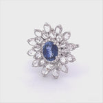Load and play video in Gallery viewer, Exquisite 18k White Gold Diamond and Sapphire Ring
