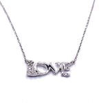Load image into Gallery viewer, Elegant Love Script 14k White Gold Diamond Pendant Necklace
