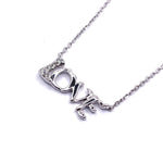 Load image into Gallery viewer, Elegant Love Script 14k White Gold Diamond Pendant Necklace