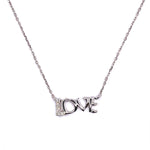 Load image into Gallery viewer, Elegant Love Script 14k White Gold Diamond Pendant Necklace