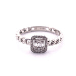 Load image into Gallery viewer, Dainty 14k White Gold Diamond Ring