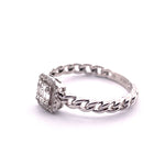 Load image into Gallery viewer, Dainty 14k White Gold Diamond Ring