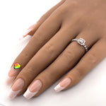 Load image into Gallery viewer, Dainty 14k White Gold Diamond Ring