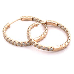 Load image into Gallery viewer, Luxurious 14k Yellow Gold Hoop Diamond Earrings