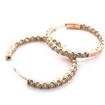 Load image into Gallery viewer, Luxurious 14k Yellow Gold Hoop Diamond Earrings