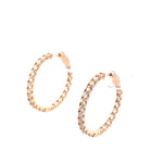 Load image into Gallery viewer, Luxurious 14k Yellow Gold Hoop Diamond Earrings