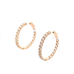 Load image into Gallery viewer, Luxurious 14k Yellow Gold Hoop Diamond Earrings