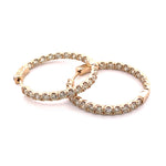 Load image into Gallery viewer, Luxurious 14k Yellow Gold Hoop Diamond Earrings