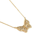 Load image into Gallery viewer, Lightweight 14k Yellow Gold or White Gold Butterfly Diamond Necklace