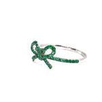 Load image into Gallery viewer, 10K White Gold &quot;The Papillan&quot; Emerald Bow Ring
