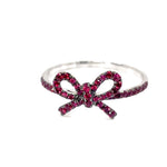 Load image into Gallery viewer, 10K White Gold &quot;The Papillan&quot; Ruby Bow Ring
