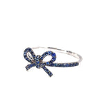 Load image into Gallery viewer, 10K White Gold &quot;The Papillan&quot; Sapphire Bow Ring
