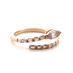 Load image into Gallery viewer, 14K Yellow Gold or White Gold Open Cuff Snake Diamond Ring
