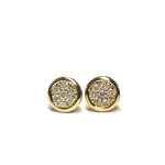 Load image into Gallery viewer, Stunning 14k Solid Yellow Gold Push-Back Diamond Earrings