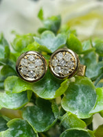 Load image into Gallery viewer, Stunning 14k Solid Yellow Gold Push-Back Diamond Earrings