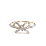 Load image into Gallery viewer, 14K Yellow Gold "The Papillan" Diamond Bow Ring
