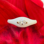 Load image into Gallery viewer, 18k Yellow Gold Enamel Diamond Ring