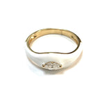 Load image into Gallery viewer, 18k Yellow Gold Enamel Diamond Ring