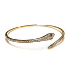 Load image into Gallery viewer, Stunning 18k Yellow Gold Detailed Snake Diamond Bracelet
