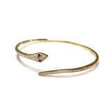 Load image into Gallery viewer, Stunning 18k Yellow Gold Detailed Snake Diamond Bracelet