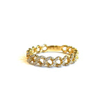 Load image into Gallery viewer, Solid 18k Yellow Gold Diamond Chain Band Ring
