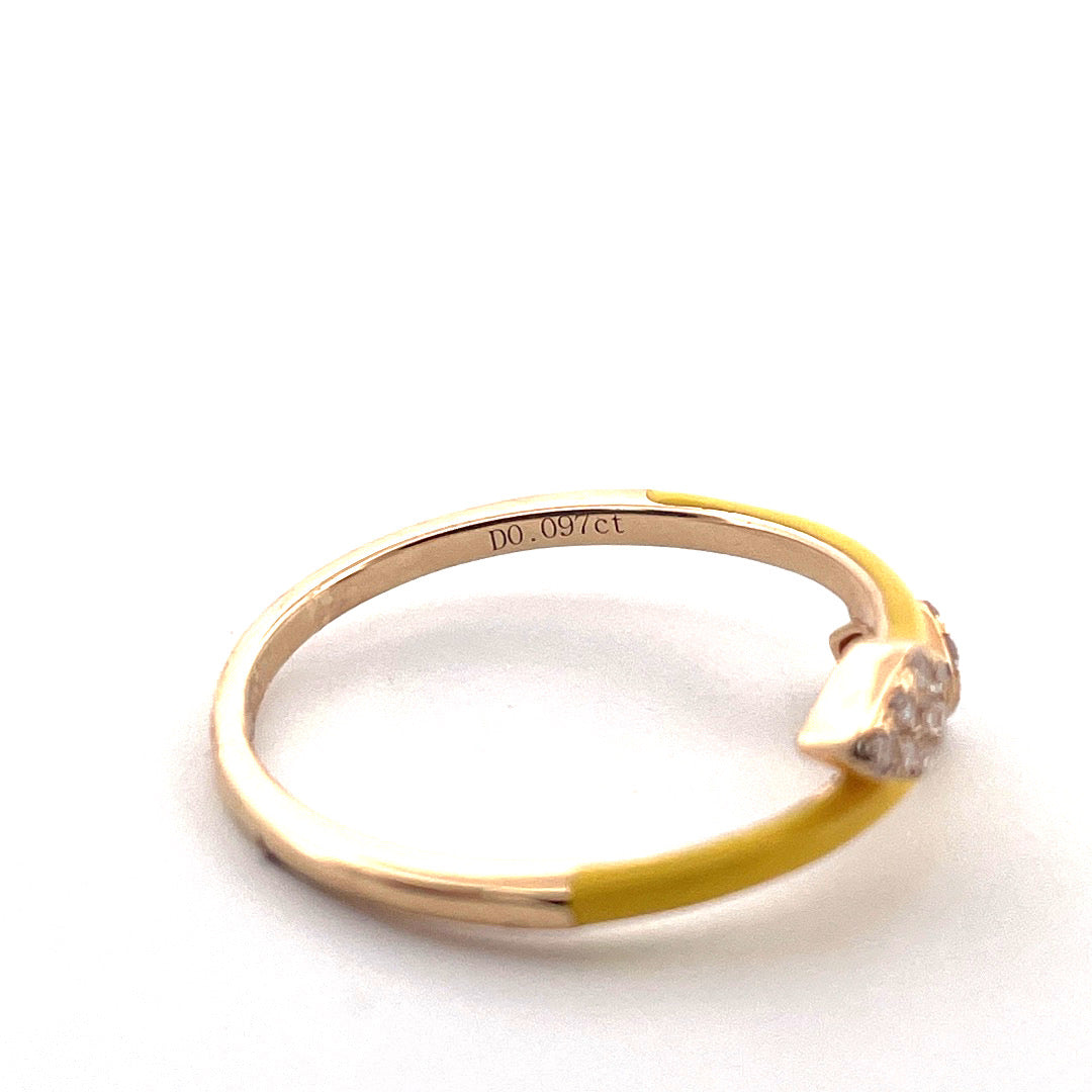14K Yellow Gold Snake Ring with Yellow Enamel