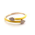 Load image into Gallery viewer, 14K Yellow Gold Snake Ring with Yellow Enamel