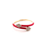 Load image into Gallery viewer, 14K Yellow Gold Snake Ring with Red Enamel
