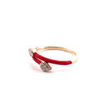 Load image into Gallery viewer, 14K Yellow Gold Snake Ring with Red Enamel
