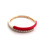 Load image into Gallery viewer, 14K Yellow Gold Red Enamel Diamond Ring
