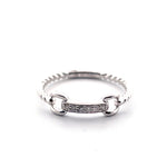 Load image into Gallery viewer, 14k White Gold GG Link Diamond Ring
