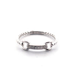 Load image into Gallery viewer, 14k White Gold GG Link Diamond Ring