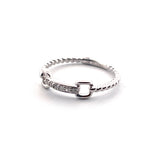 Load image into Gallery viewer, 14k White Gold GG Link Diamond Ring