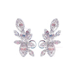 Load image into Gallery viewer, Exquisite and Elegant 18K White Gold Oval Diamond Leaf Earrings
