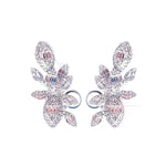 Load image into Gallery viewer, Exquisite and Elegant 18K White Gold Oval Diamond Leaf Earrings