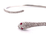 Load image into Gallery viewer, Stunning 18k White Gold Detailed Snake Diamond Bracelet
