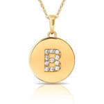 Load image into Gallery viewer, 14k Gold 12mm x 18mm Disc with Initial Engraved Letter Necklace