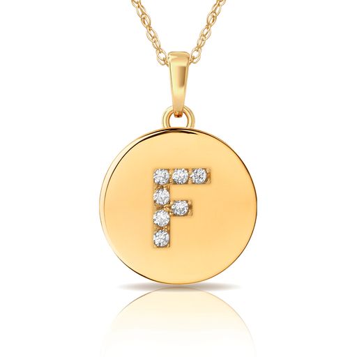 14k Gold 12mm x 18mm Disc with Initial Engraved Letter Necklace